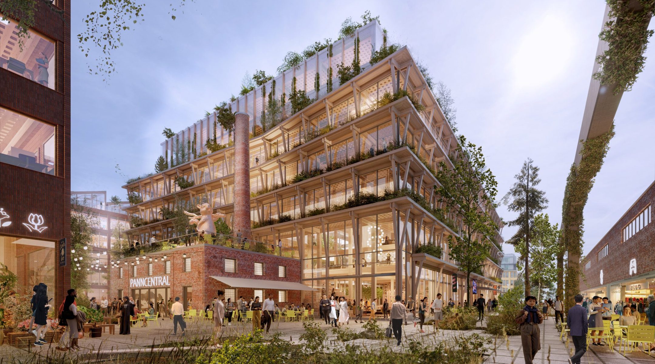 Švédsko postaví městskou čtvrť ze dřeva 1 stockholm wood city by henning larsen and white arkitekter dezeen 2364 col 2